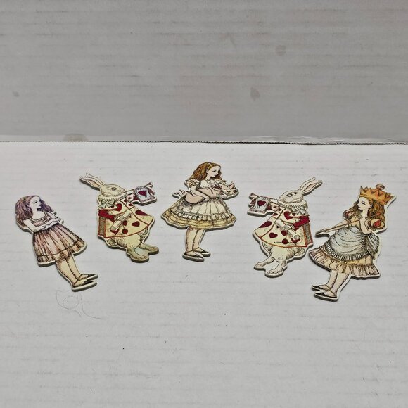 Vintage Alice in Wonderland Figure Rabbit Paper Cut Out Lewis Carroll Story - Picture 1 of 11